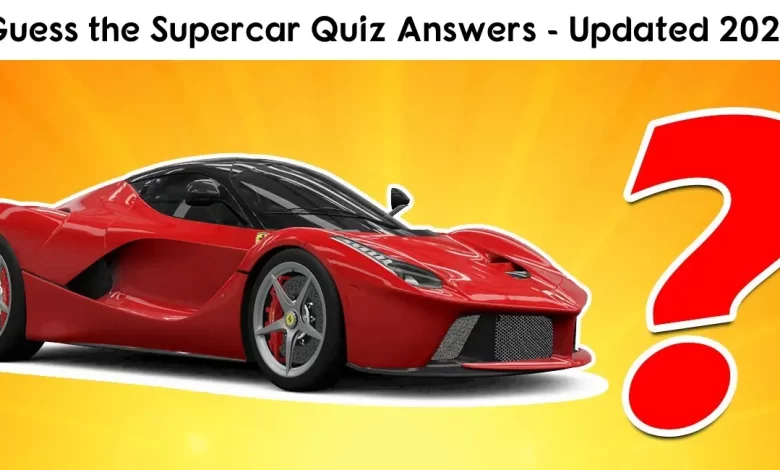 Guess the Supercar Quiz Answers